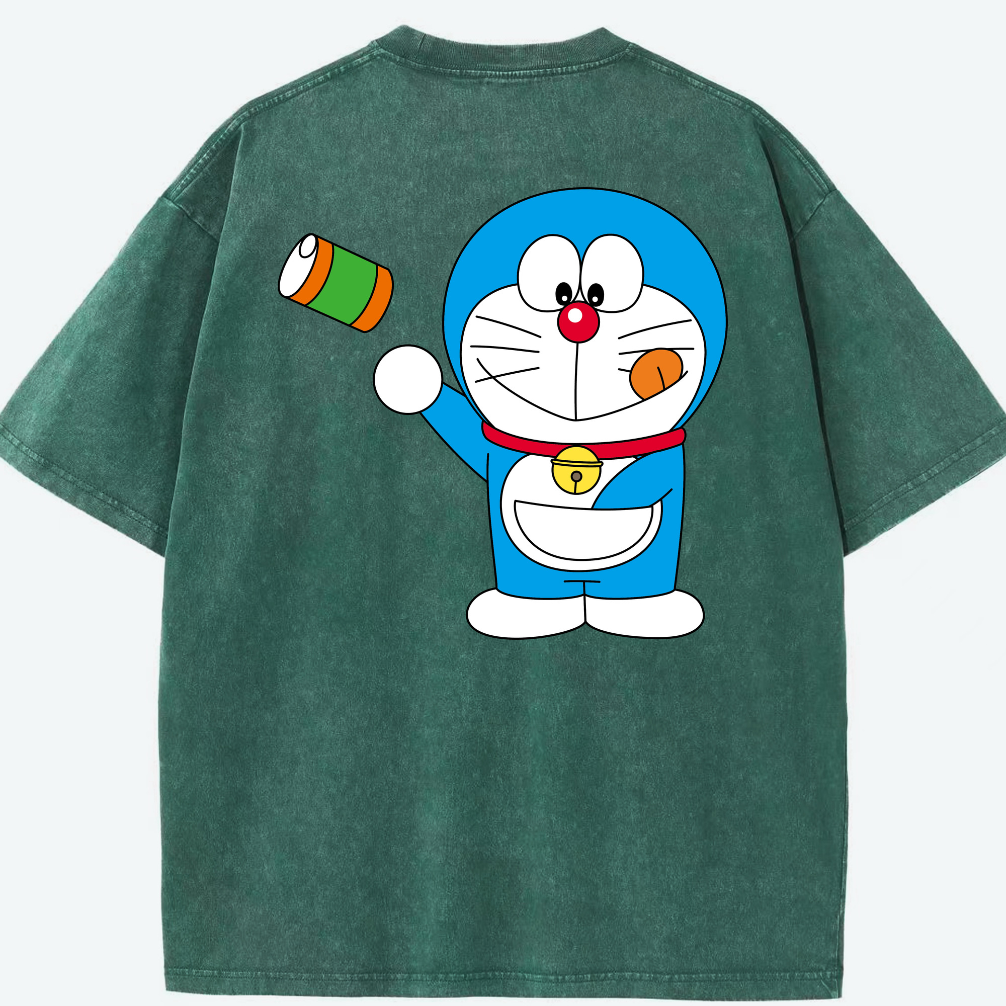 （画像用） ドラえもん Doraemon 綿100% ヴィンテージ風 半袖Tシャツ（背面プリント）